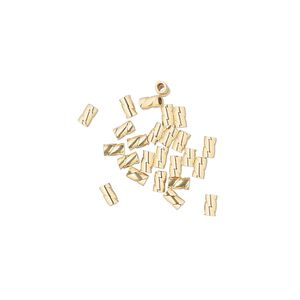 Crimp 1pkg25 14Kt gold-filled, 3x2mm twisted tube / 1mm inside diameter
