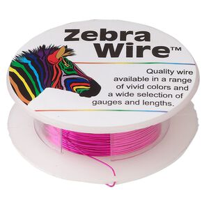 Wire, Zebra Wire&trade;, color-coated copper, fuchsia, round, 26 gauge. Sold per 30-yard spool.