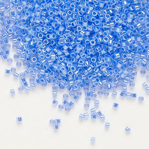 Seed bead, Delica&reg;, glass, pkg/250g, #11 round, opaque inside dyed color luster dark sky blue (DB-0240).