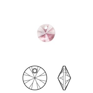 Drop 12pk rose, Crystal Passions&reg; 8mm pendant mini disk 6428