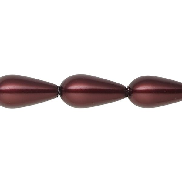 Pearl 1pk bordeaux, Celestial Crystal&reg; 15x8mm teardrop 15.5-16 inch image number 0