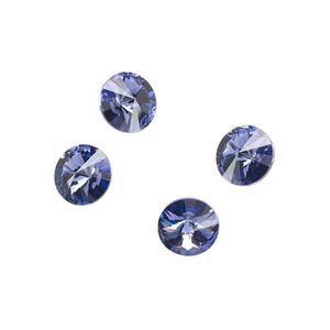 Chaton 144pk tanzanite foil back, Swarovski&reg; 8.16-8.41mm rivoli SS39 1122