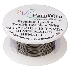 Wire, ParaWire&trade;, enameled copper, hematite, round, 24 gauge. Sold per 10-yard spool.
