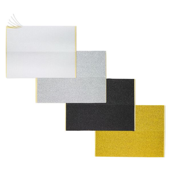 Adhesive strip, Art Edge&trade;, EVA foam, multicolored glitter, 2mm. Sold per pkg of (4) 10-inch sheets. image number 0
