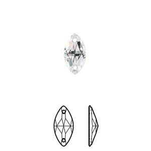Sew-on 2pk crystal foil back, Crystal Passions&reg; 12x6mm navette 3223