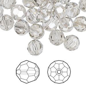 Bead 144pk crystal silver shade, Crystal Passions&reg; 8mm round 5000