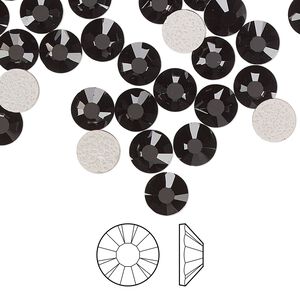 Flat back 288pk jet foil back, Preciosa MAXIMA Czech crystal hotfix rhinestone 6.3-6.5mm chaton rose round SS30