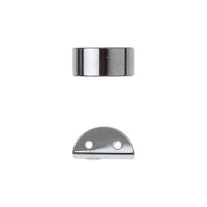 Hemalyke&trade; 1pkg50, flat half round 2-hole bead 13x6mm