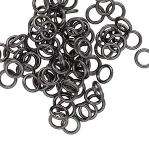 Jump ring 1pkg100 aluminum, 6mm round, 18 gauge / 4.2mm inside diameter / gunmetal