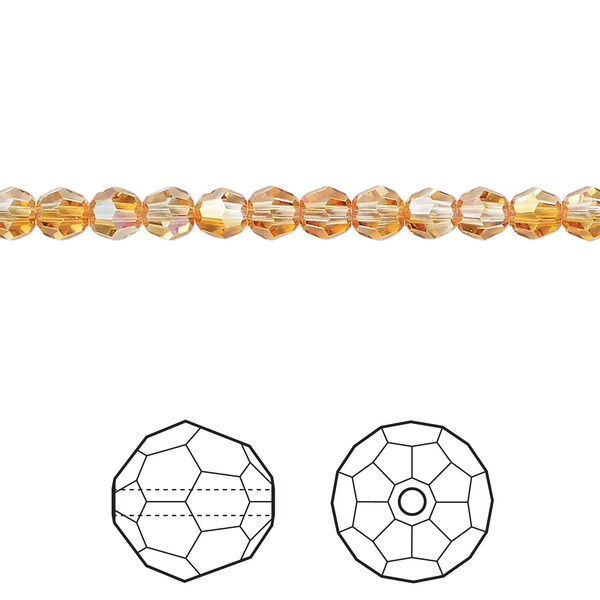 Bead 1pkg12 dark orange (HICT), Crystal Passions&reg; 4mm round 5000 image number 0