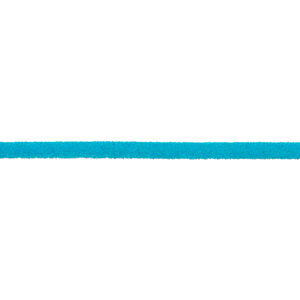 Cord, velveteen and rubber, turquoise blue, 2mm round with 0.45-1mm hole. Sold per pkg of 5 feet.
