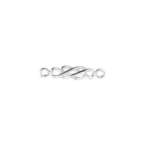 Link, sterling silver, 13x4mm infinity design. Sold per pkg of 6.