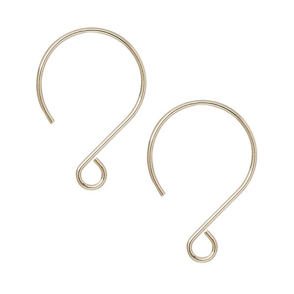 Ear wire French hook 1pkg2 14Kt gold-filled, 24mm / open loop, 20 gauge 1 pair image number 0