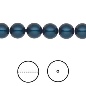Pearl 50pk petrol, Crystal Passions&reg; 8mm round 5810