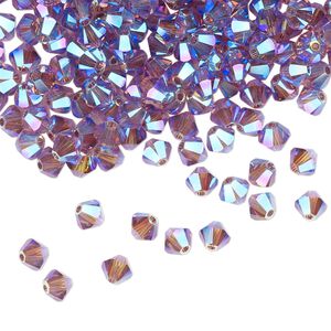 Bead 1440pk iris AB 2X, Swarovski&reg; 4mm XILION bicone 5328