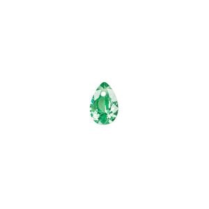 Drop, cubic zirconia, emerald green, 9x6mm hand-faceted teardrop, Mohs hardness 8-1/2. Sold per pkg of 2.