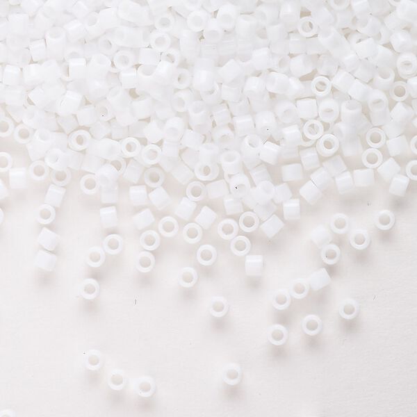 Seed bead, Delica&reg;, glass, pkg/7.5g, #10 round, opaque white (DBM-0200). image number 0