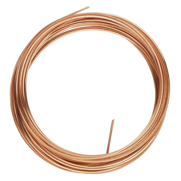 Wire, ParaWire&trade;, copper, square, 21 gauge. Sold per 7-yard section. image number 0