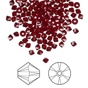 Bead 1440pk Siam, Swarovski&reg; 3mm XILION bicone 5328