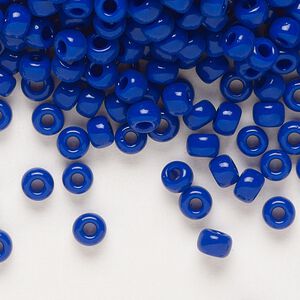 Seed bead, Miyuki, glass, pkg/25g, #6 rocaille, opaque cobalt, (RR-414).