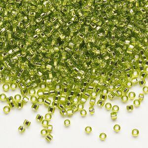 Seed bead, Dyna-Mites&trade;, glass, pkg/40g, #11 round, transparent silver-lined light green, (78:SR 11/0 SR).