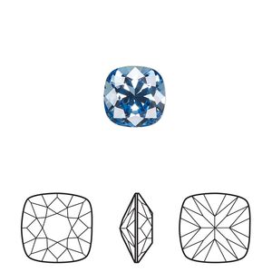 Fancy stone 2pk cool blue foil back, Crystal Passions&reg; Regenerated 10mm cushion 4470
