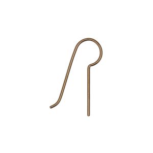 Ear wire fishhook 1pkg4 antique copper-plated niobium, 22mm / 14mm long shank, 20 gauge 2 pair