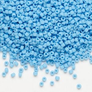 Seed bead, Dyna-Mites&trade;, glass, pkg/1/2kg, #11 round, opaque matte light blue, (741MA 11/0 RR).