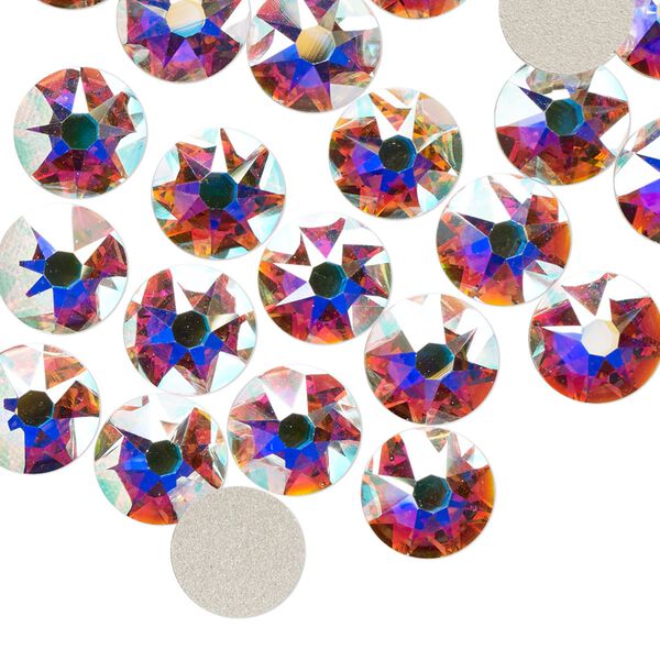 Flat back 144pk crystal AB foil back, Swarovski&reg; 8.412-8.672mm rose round SS40 2088 image number 0
