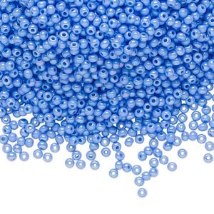 Seed bead, Preciosa Ornela Czech glass, pkg/50g, #11 rocaille, opaque rainbow powder blue, (34020).