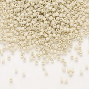 Seed bead, Delica&reg;, glass, pkg/7.5g, #11 round, opaque matte glazed luster bone (DB-0388).