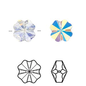 Bead 96pk crystal AB, Swarovski&reg; 12mm clover 5752
