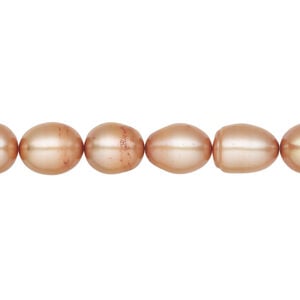 Freshwater pearl 1pkg1, rice, 15.5-16 inch sienna 8-9mm cultured