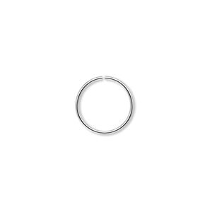 Jump ring 1pkg100 silver-plated, 12mm round, 20 gauge / 10.4mm inside diameter / brass