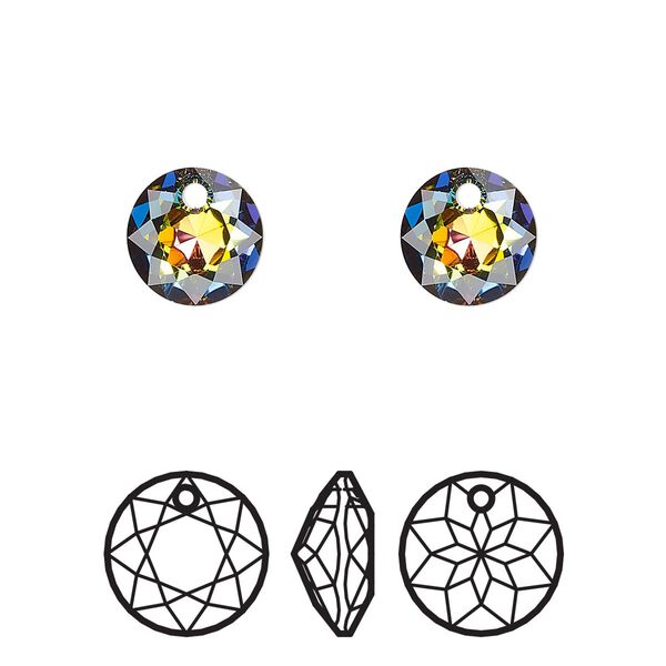 Drop 72pk crystal vitrail medium, Swarovski&reg; 8mm pendant classic cut 6430 image number 0