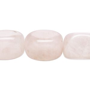 Bead, rose quartz (natural), light, medium tumbled nugget with 0.5-1.5mm hole, Mohs hardness 7. Sold per 15-inch strand.
