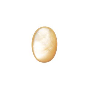 Cabochon, gold lip shell (natural), 18x13mm calibrated oval, Mohs hardness 3-1/2. Sold per pkg of 2.