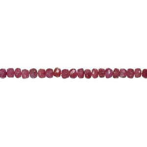 Indian ruby 1pkg1, hand-cut faceted rondelle bead 14 inch 3x2mm-4x3mm