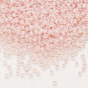 Seed bead, Dyna-Mites&trade;, glass, pkg/1/2kg, #11 round, opaque ceylon pastel pink, (333 11/0 RR).
