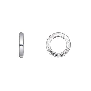 Jump ring 1pkg2 sterling silver, 12mm soldered closed textured round / square wire, 13 gauge / 7.9mm inside diameter