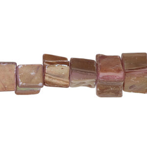 Mother-of-pearl shell 1pkg1, triangle tube bead 15 inch dark golden purple-bronze 7x6mm-13x9mm