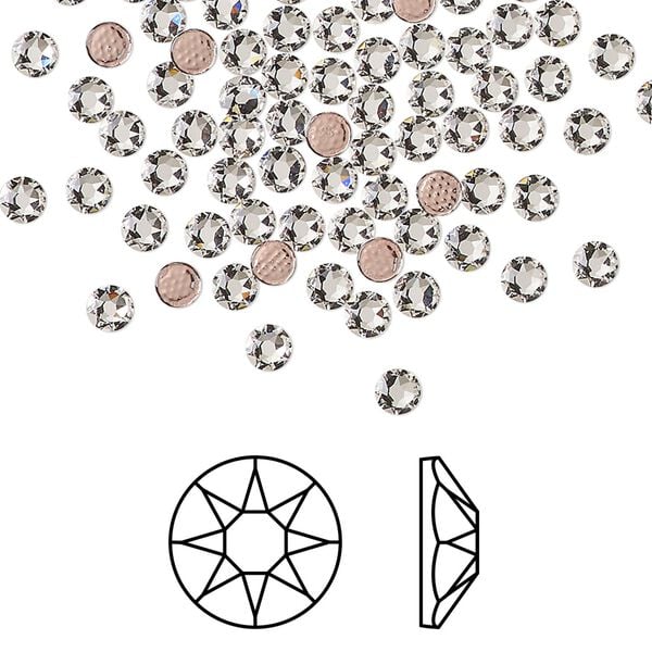 Flat back 144pk crystal foil back, Crystal Passions&reg; hotfix rhinestone 3-3.2mm rose round SS12 2078HF image number 0