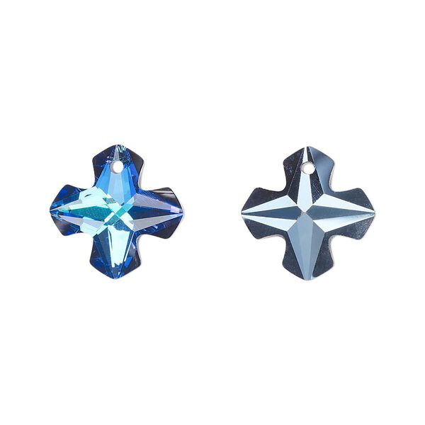 Drop 2pk tropical blue, Celestial Crystal&reg; 14mm Greek cross image number 0