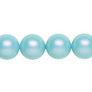 Pearl 10pk iridescent light turquoise, Crystal Passions&reg; 12mm round 5810