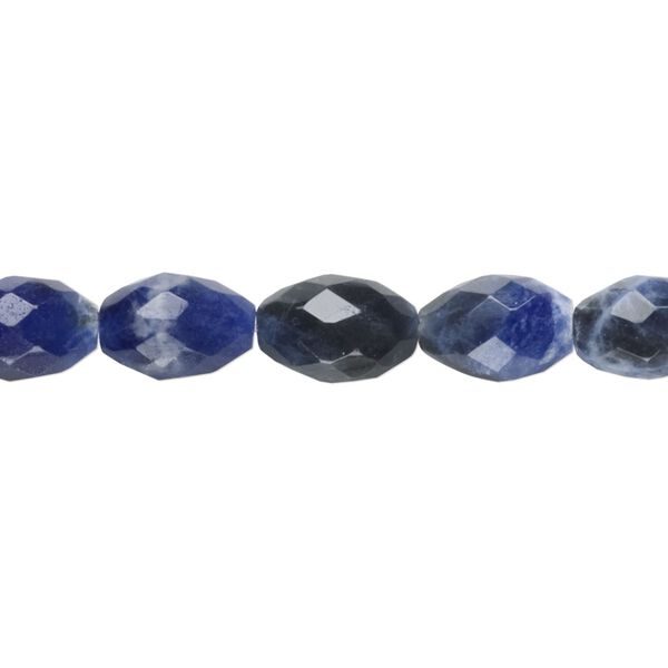 Sodalite 1pkg1, faceted oval bead natural 15.5-16 inch 10x7mm image number 0