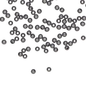 Bead 1pkg500 gunmetal-plated, 2.5mm round, steel