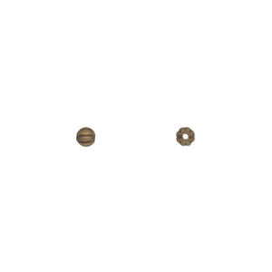 Bead 1pkg100 gold-plated, 3mm corrugated round, brass antique
