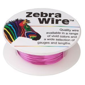 Wire, Zebra Wire&trade;, color-coated copper, pink, round, 26 gauge. Sold per 30-yard spool.