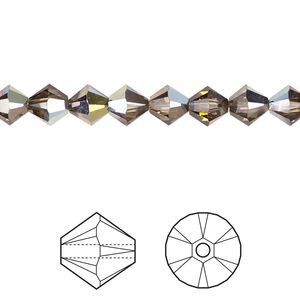Bead 24pk light Colorado topaz golden Sahara, Crystal Passions&reg; 6mm bicone 5328