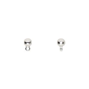 Bead 1pkg10 silver-finished "pewter", 4mm round / closed loop